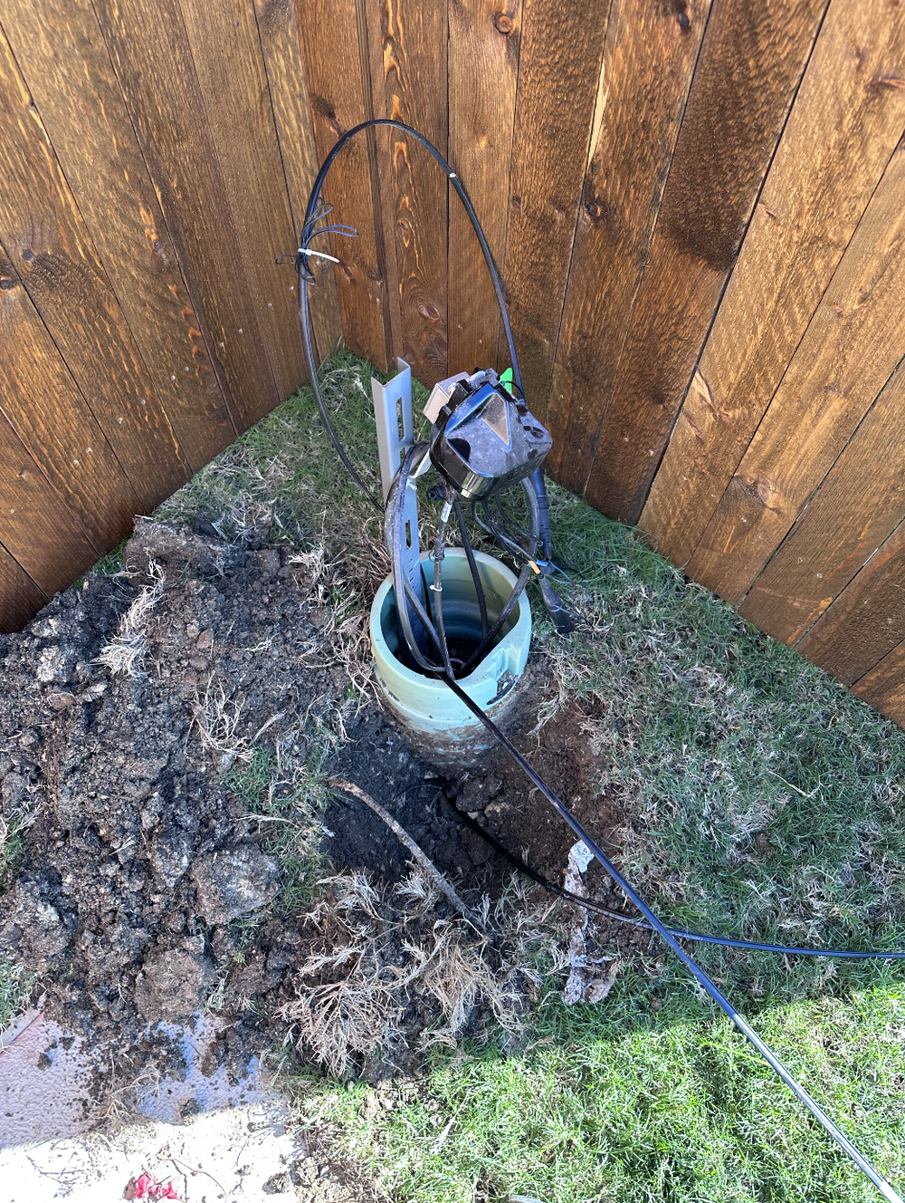 Fiber installation equipment at a residential jobsite
